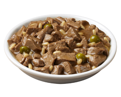 Chef Michael’s® Canine Creations Sirloin Steak Flavor and rice & pea garnishes bowl